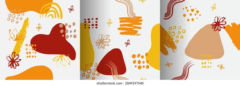 Abstraktes handgezeichnetes Element nahtloses Muster für Mode, Banner, Cover. Boho-Plakatdesign