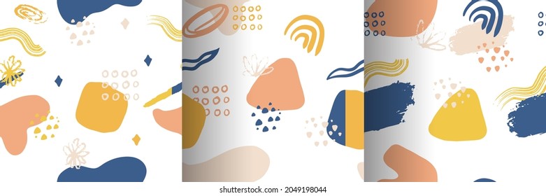 Resumen de elementos dibujados a mano patrón sin fisuras para moda, banner, cubierta. Estilo de diseño de afiches de Boho
