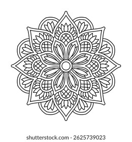 Página de libro para colorear de mandala de energía dibujado a mano Abstractas