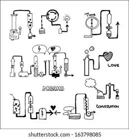 abstract hand drawn factory set