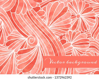 Abstract hand drawn floral background with waletcolor texture