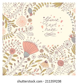 abstract hand drawn floral background