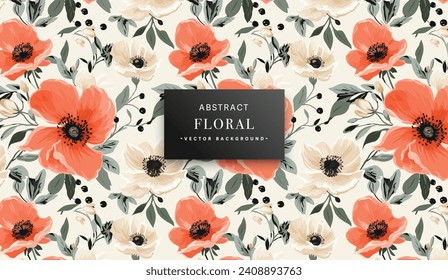 Abstract hand drawn floral background