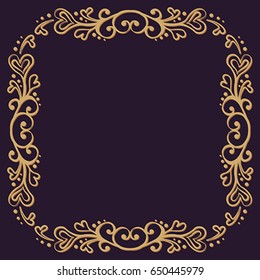 Abstract hand drawn floral frames with whorls