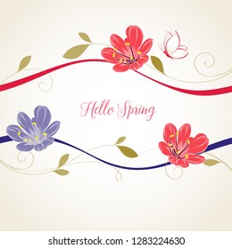 Abstract  hand drawn floral pattern with clivia flowers. Vector illustration. Element for design.