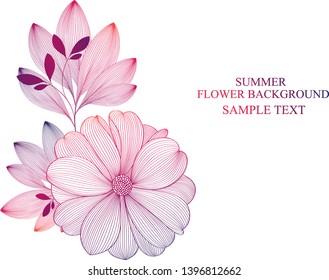 Resumen del patrón floral dibujado a mano con flores dahlia. Ilustración vectorial. Elemento para el diseño.