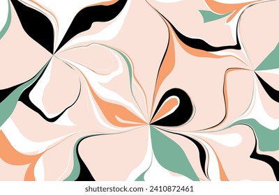 Abstract hand drawn floral pattern. Vector Illustration.