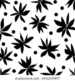 Abstract hand drawn floral pattern. Vector Illustration.