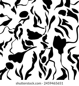 Abstract hand drawn floral pattern. Vector Illustration.