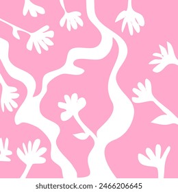 Abstract hand drawn floral pattern. Vector Illustration.