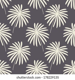 Abstract hand drawn floral seamless pattern. big repeated tropical leaves, excellent textile design