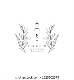 abstract hand drawn flower leaves logo icon in vector