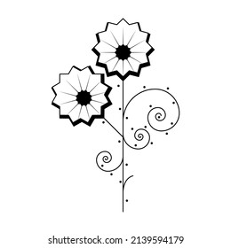 Abstrakter handgezeichneter Pflanzenleaf Blätter botanische Flora Natur Bloom Doodle Konzept Vektor Design-Rahmenstil auf weißem Hintergrund einzeln
