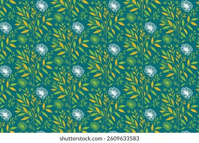 abstract hand drawn flower sketch pattern in one line floral repeat for textile wallpaper packaging and fashion prints

