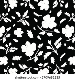 Abstractas flores dibujadas a mano, patrones sin fisuras con flores para la tela, textiles, ropa, cartel, cubierta, Anuncio, arte de la pared, decoración del hogar, fondo. Ilustración vectorial.