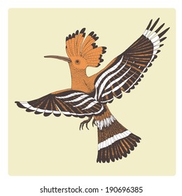 abstract hand drawn flying bird