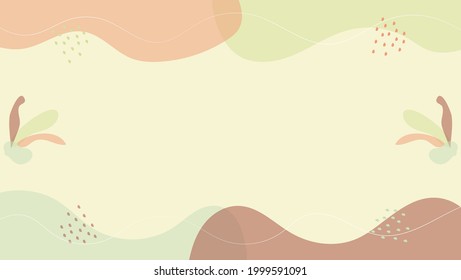 Abstract Hand Drawn Frame Curve Shape Background In Pastel Color