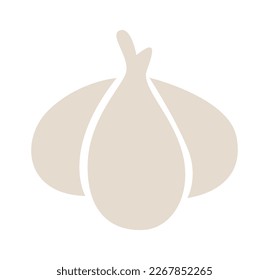 Abstract hand drawn garlic flat icon. Vector illustration