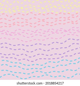 Abstract Hand Drawn Geometric Childish Style Vector Pattern Set. White Waves, Arches and Dots on a Various Pink Backgrounds. Cute Irregular Geometric Seamless Vector Pattern.