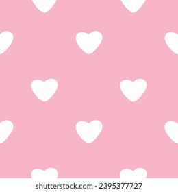 Abstract Hand Drawn Geometric Childish Style Vector Pattern with hearts on a Pink Background. Cute Geometric Seamless Vector Pattern cozy confetti pastel repeat pattern valentine cover