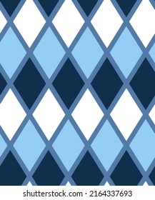 Abstract Hand Drawn Geometric Grid Tile Diamond Argyle Shapes Seamless Vector Pattern Isolated Background