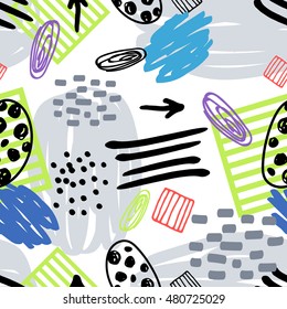 Abstract hand drawn geometric modern seamless pattern 