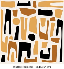 Abstract hand drawn geometric pattern. Vector Illustration.