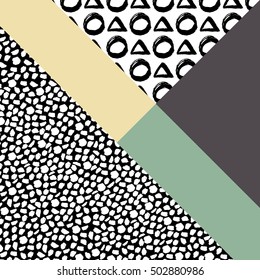 Abstract hand drawn geometric pattern circle triangle or background. Poster, card, textile, pattern desktop Wallpaper
