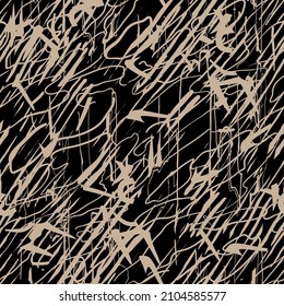 Abstract Hand drawn geometric seamless print pattern.
