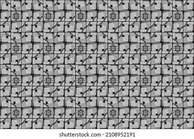 Resumen Patrón geométrico sin soldadura dibujado a mano con vector de fondo blanco. Textura en blanco y negro para tela, ropa, ropa, fondo.