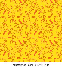 Abstract Hand drawn geometric seamless print pattern. flower and geometric print pattern for textile design and fabrics.