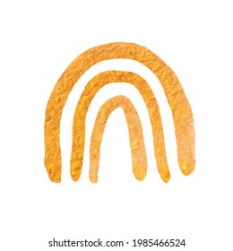 Abstract hand drawn golden arch on white background