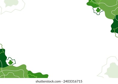 Abstract Hand Drawn Green Banner Background