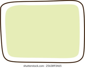 Abstract hand drawn green frame with minimalist details. Vector Illustration.