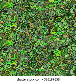 abstract hand drawn green seamless background pattern 