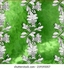 Abstract hand drawn green watercolor background, vector illustration