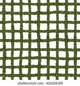Abstract hand drawn grid seamless pattern. Vector illustration.