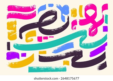 Abstractas Elementos grunge dibujados a mano. Conjunto de elementos lineales texturizados. Formas geométricas Abstractas y líneas de pincel en negrita colección de Vector.