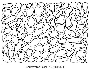 Abstract Hand Drawn Horizontal Background Pebbles Stock Vector (royalty 