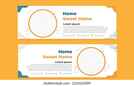 abstract hand drawn horizontal banner template design