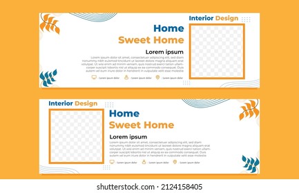 abstraktes, handgezeichnetes Design der horizontalen Bannervorlage