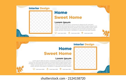 diseño de plantilla de banner horizontal dibujado a mano