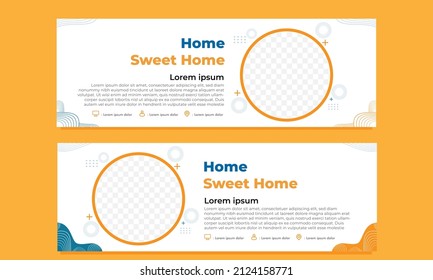 abstract hand drawn horizontal banner template design
