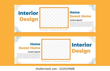 diseño de plantilla de banner horizontal dibujado a mano