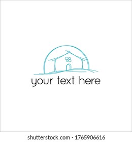 Abstraktes handgezeichnetes Haus Logo, Vektorgrafik eps10