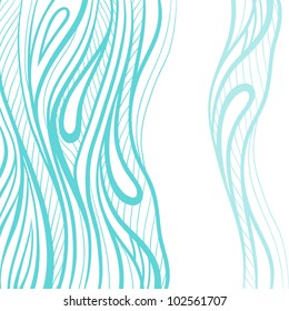 Abstract hand drawn illustration, decotative waves background.