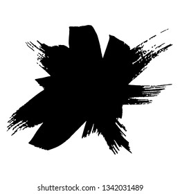 Abstract hand drawn ink dry brush banner. Vector illustration.