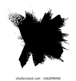 Abstract hand drawn ink dry brush banner. Vector illustration.