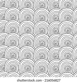 abstract hand drawn ink pen doodle seamless monochromatic pattern background