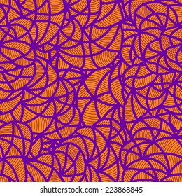 abstract hand drawn ink pen wavy doodle seamless pattern background